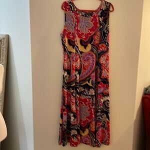 Nina Leonard Ladies Colorful Maxi Dress XL Flare bottom Stretchy